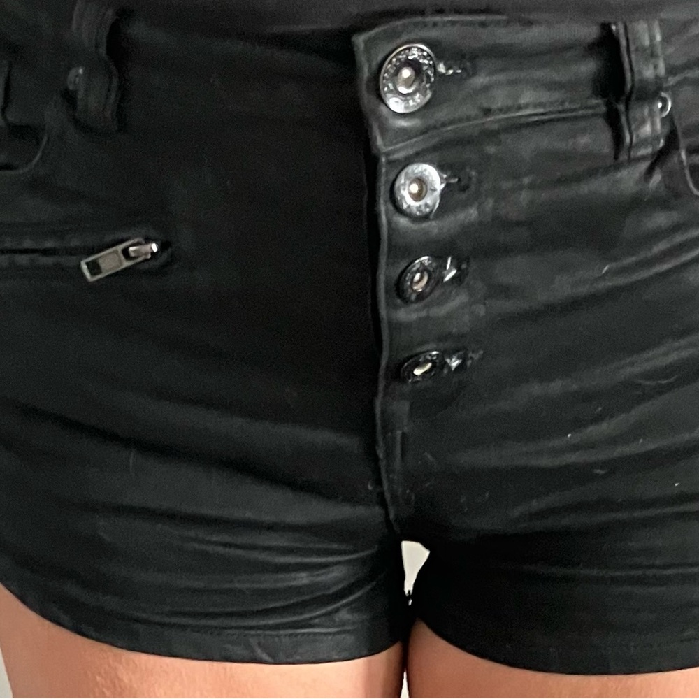 Free People Black Button-Up Women's Shorts